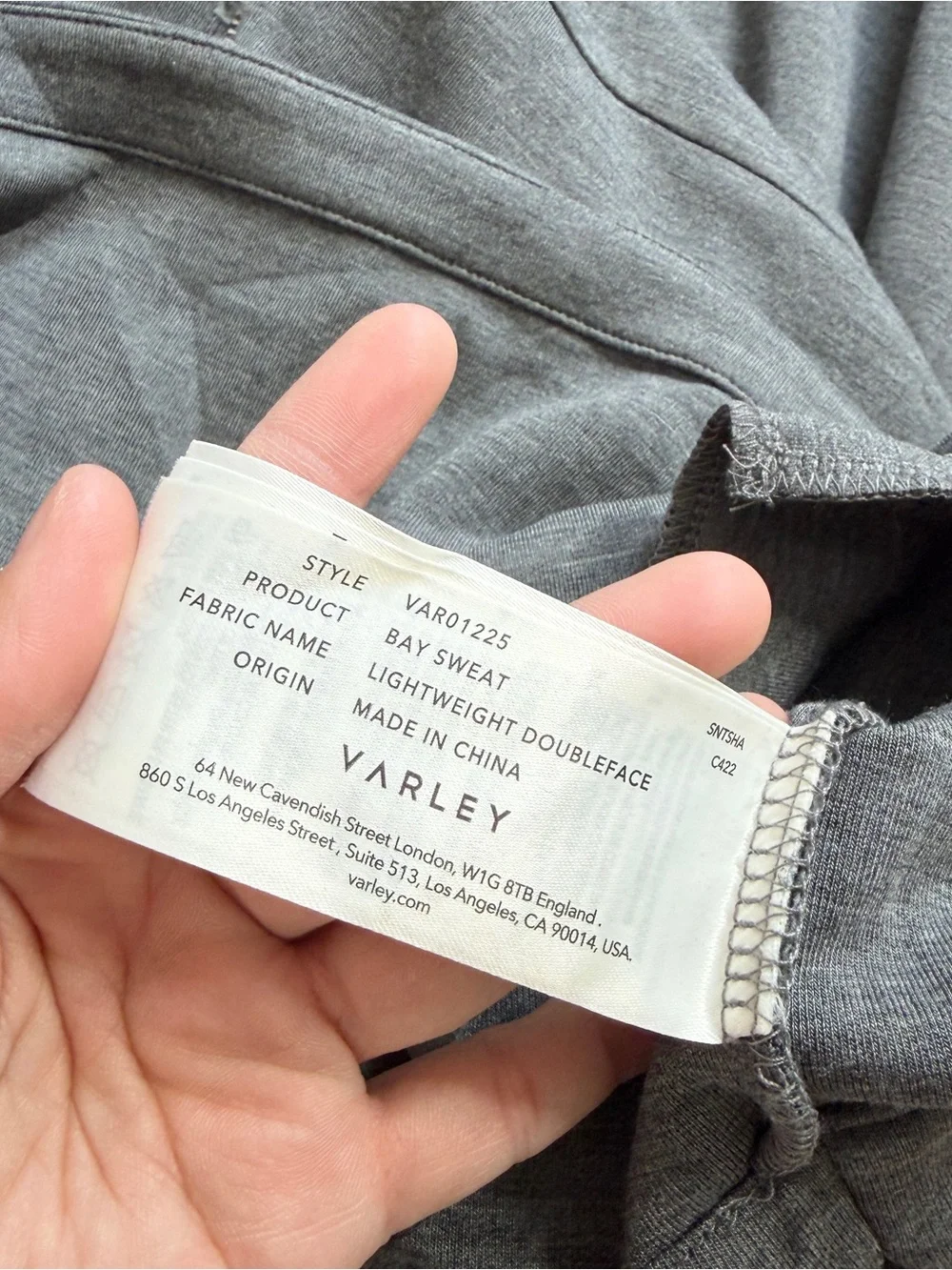 Varley Women’s Bay Sweat Pullover Lightweight Doubleface Mock Neck in Gray L